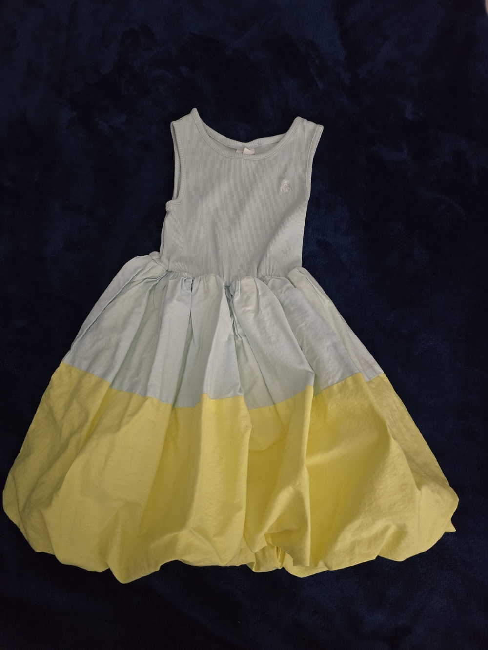 GAP Girls Mint and Yellow Colorblock Sleeveless Bubble Dress